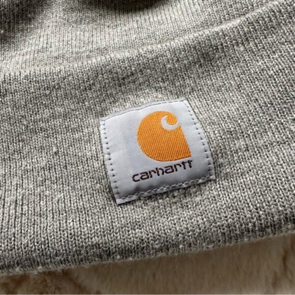Carhartt | Gray Knit Cuffed Foldover Beanie Hat | Size One Size Fits Most - Picture 4 of 8